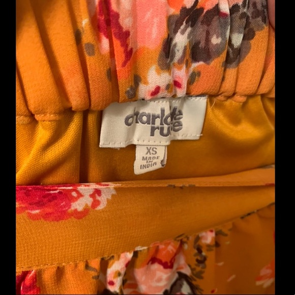 Gold and Coral Chiffon Hi-low Skirt - Picture 7 of 7